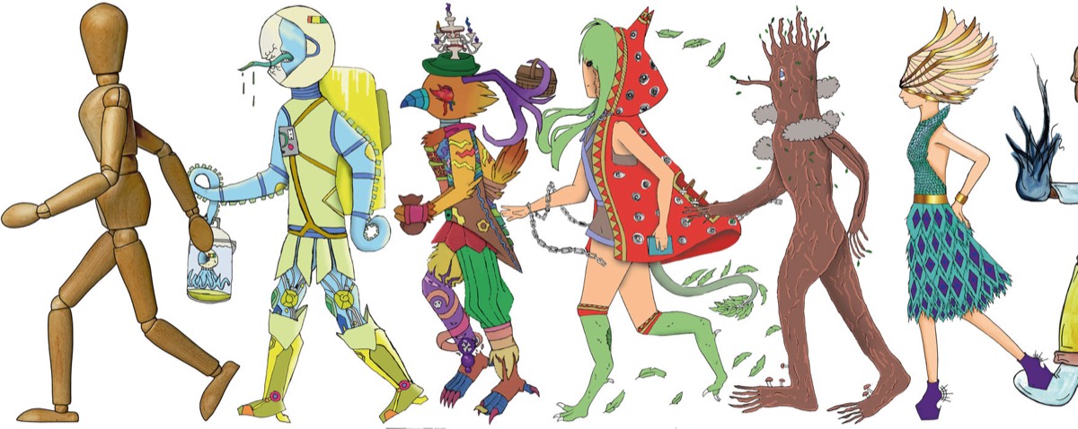 Défilé de personnages extravagants