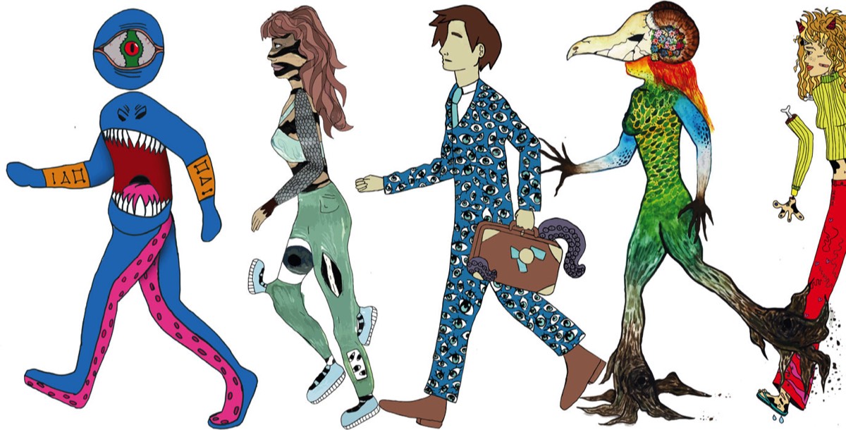 Défilé de personnages extravagants