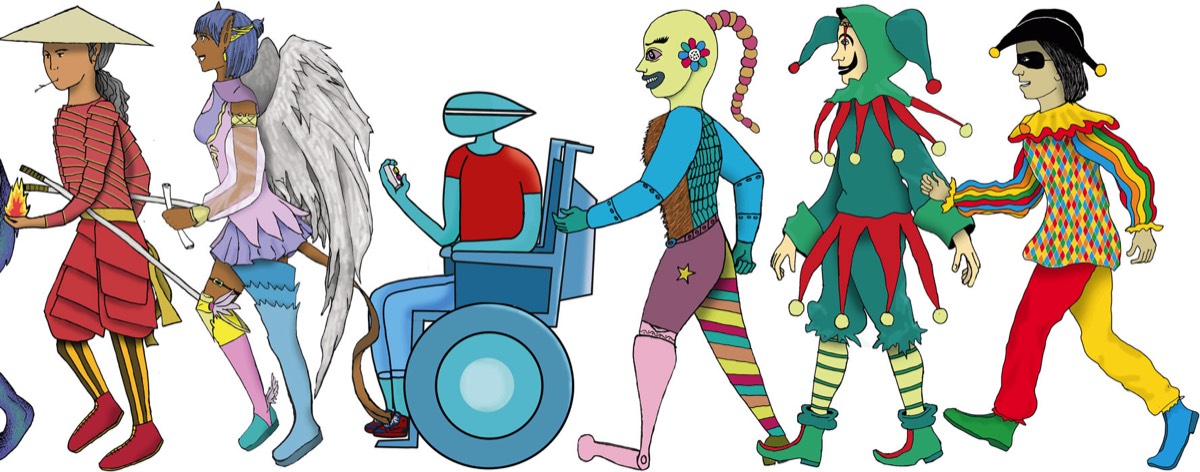 Défilé de personnages extravagants
