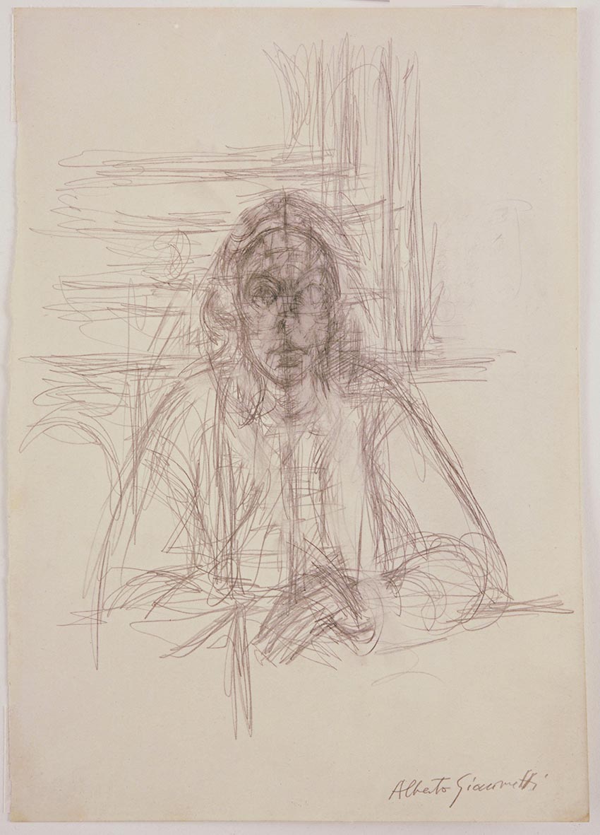 Alberto Giacometti (Swiss, 1901-1966). Annette. (1954). Pencil on paper,42.0 x 29.8 cm. 