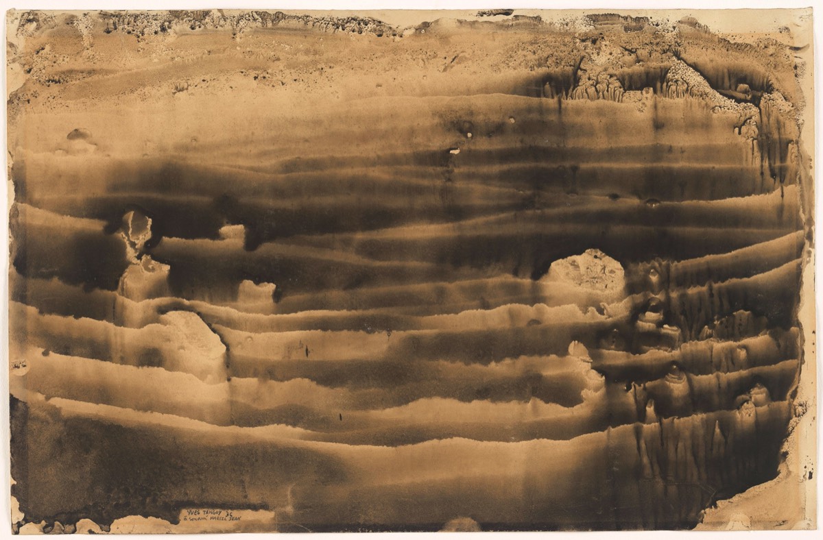 Yves Tanguy. (1900-1955). Untitled (1936) Decalcomanie (transfert à l