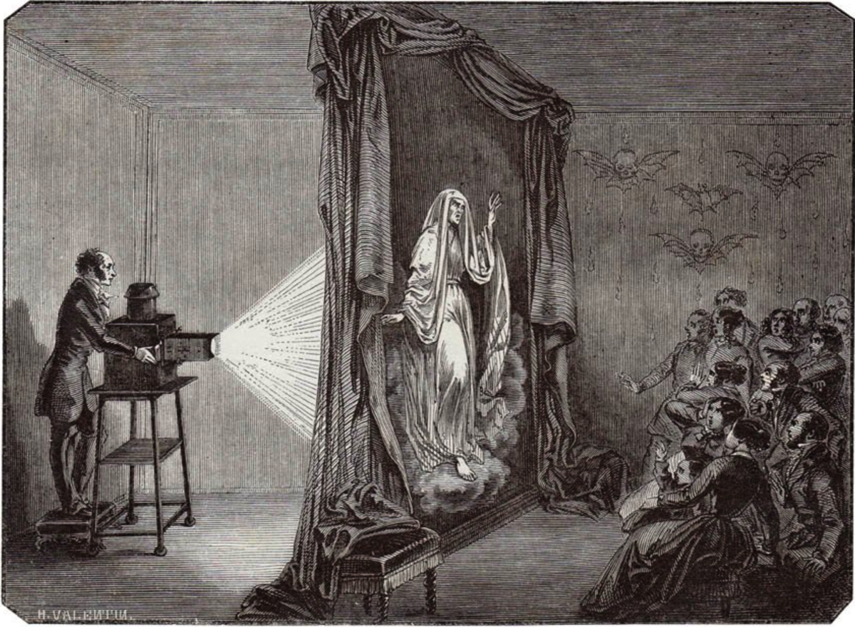 Représentation de fantasmagorie au début du XIXe siècle